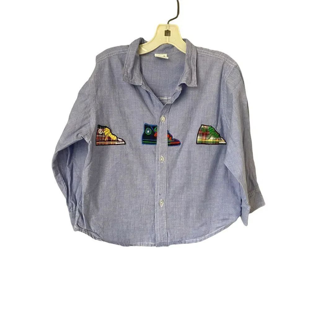 Color kids vintage boys embroidered sneaker longsleeve shirt size 3T